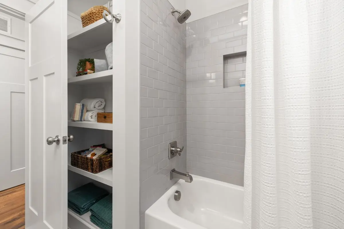 A clean, well-lit residential bathroom. Reno.